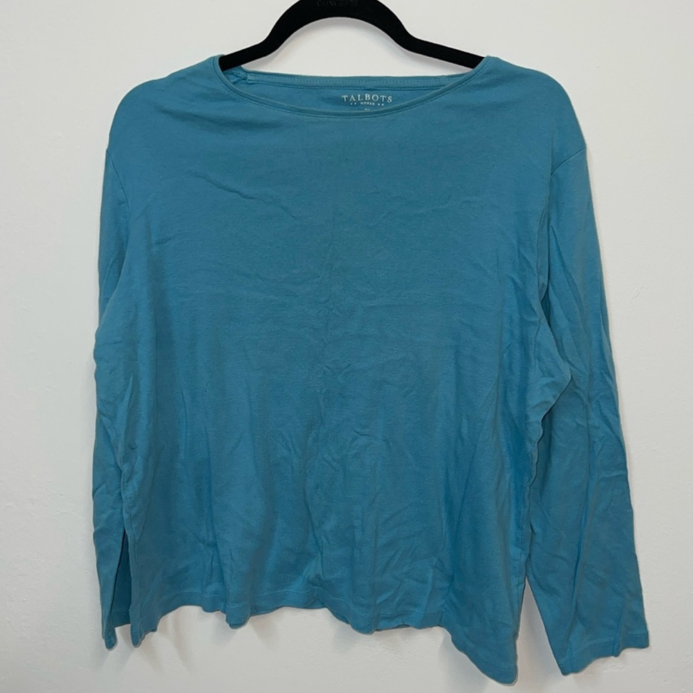 Talbots 2X blue long sleeve tee
